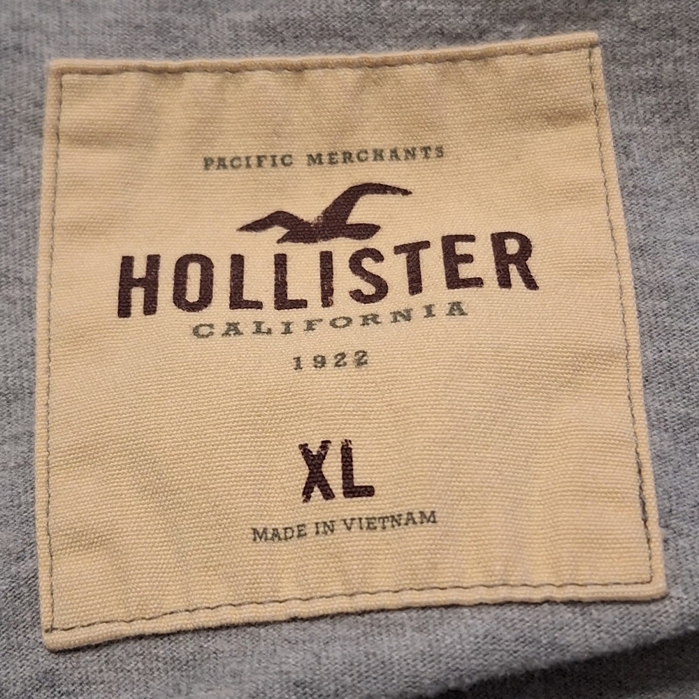 Hollister Mens XL Henley Top Y2K 00s Grunge Preppy Skater Logo 90s - Picture 2 of 8